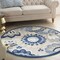 Homeroots 5 ft. Round Blue & Gray Indoor & Outdoor Area Rug 385108 - alternate 8